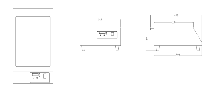 台式电磁汤炉三视图